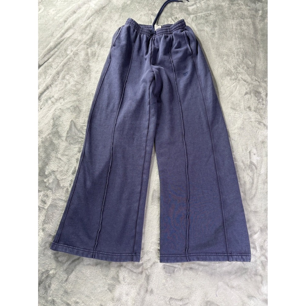Pink Victoria's Secret Wide Leg Fleece Sweatpants Womens XS Purple Drawstring